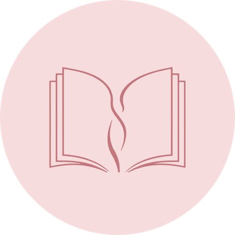 Logo rond, fond rose poudré